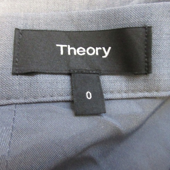 Theory Hemdall B Continuous Pencil Skirt 0 Grey Wool Blend Career Office 188 - Picture 3 of 13